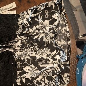 No Boundaries Black and White Floral Blouse